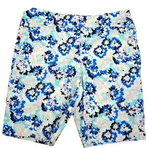 NWOT Talbots Petite Size 16P Pink/Blue Floral Perfect Shorts
